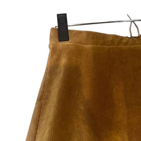 Altar'd State Tan Vegan Suede Ribbed A-Line Skirt Women Sz L - Picture 3 of 8